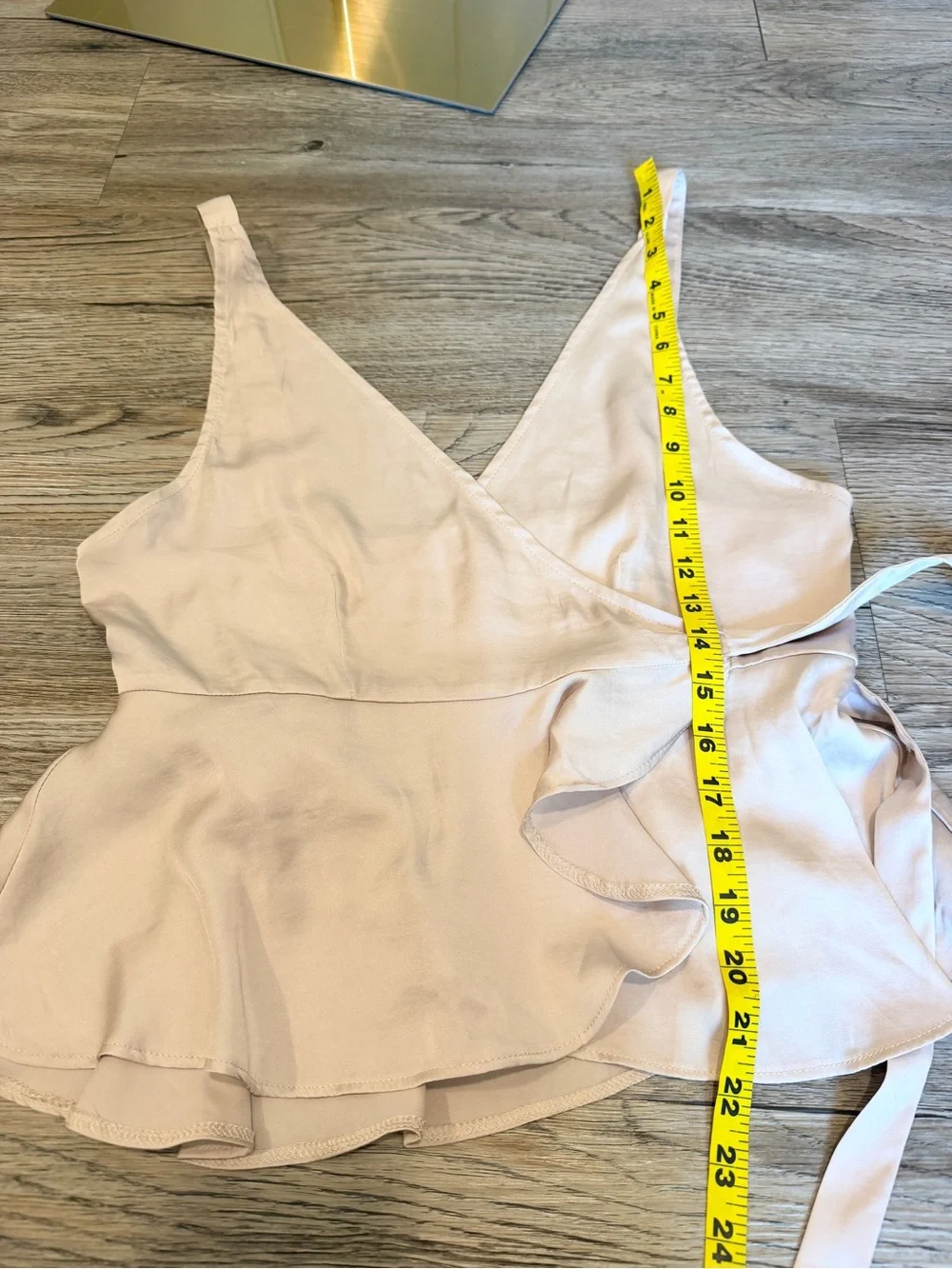 Free People Satin Wrap Peplum Top Vanilla Soft Girl Feminine Old Money Coquette